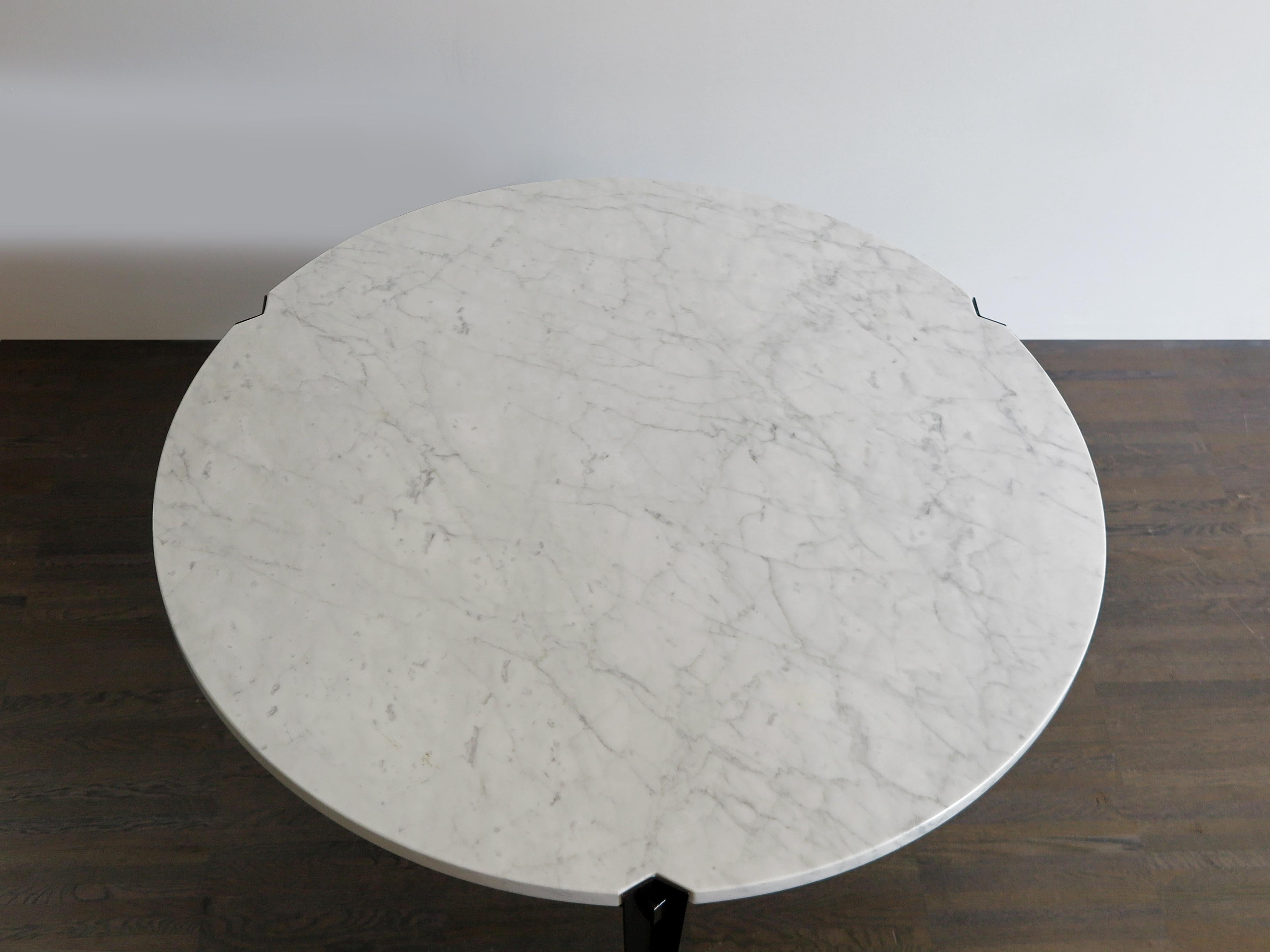 Osvaldo Borsani for Tecno Italian Round White Marble Coffee Table 