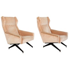 1950s Osvaldo Borsani for Tecno 2 Modern Armchairs Italy