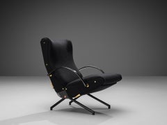 Osvaldo Borsani for Tecno Lounge Chair in Black Upholstery