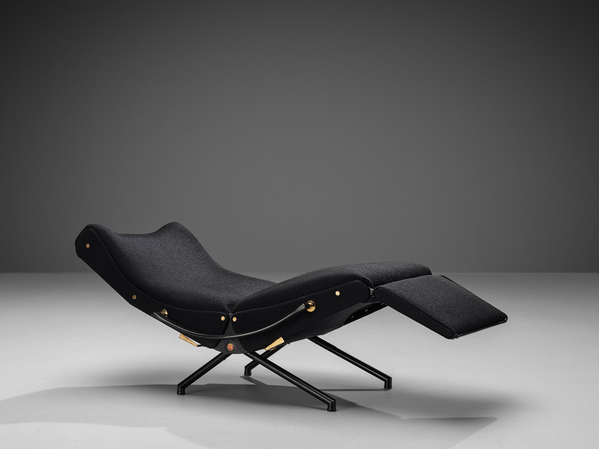 Osvaldo Borsani for Tecno Lounge Chair in Black Upholstery 1