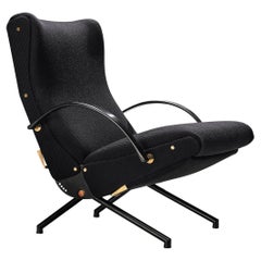 Osvaldo Borsani for Tecno Lounge Chair in Black Upholstery