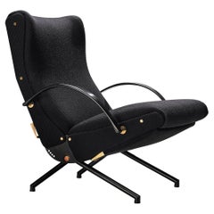 Fauteuil de salon Osvaldo Borsani pour Tecno en tissu noir