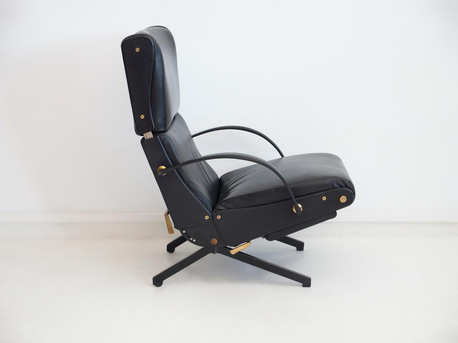 Brass Osvaldo Borsani for Tecno Lounge Chair P40