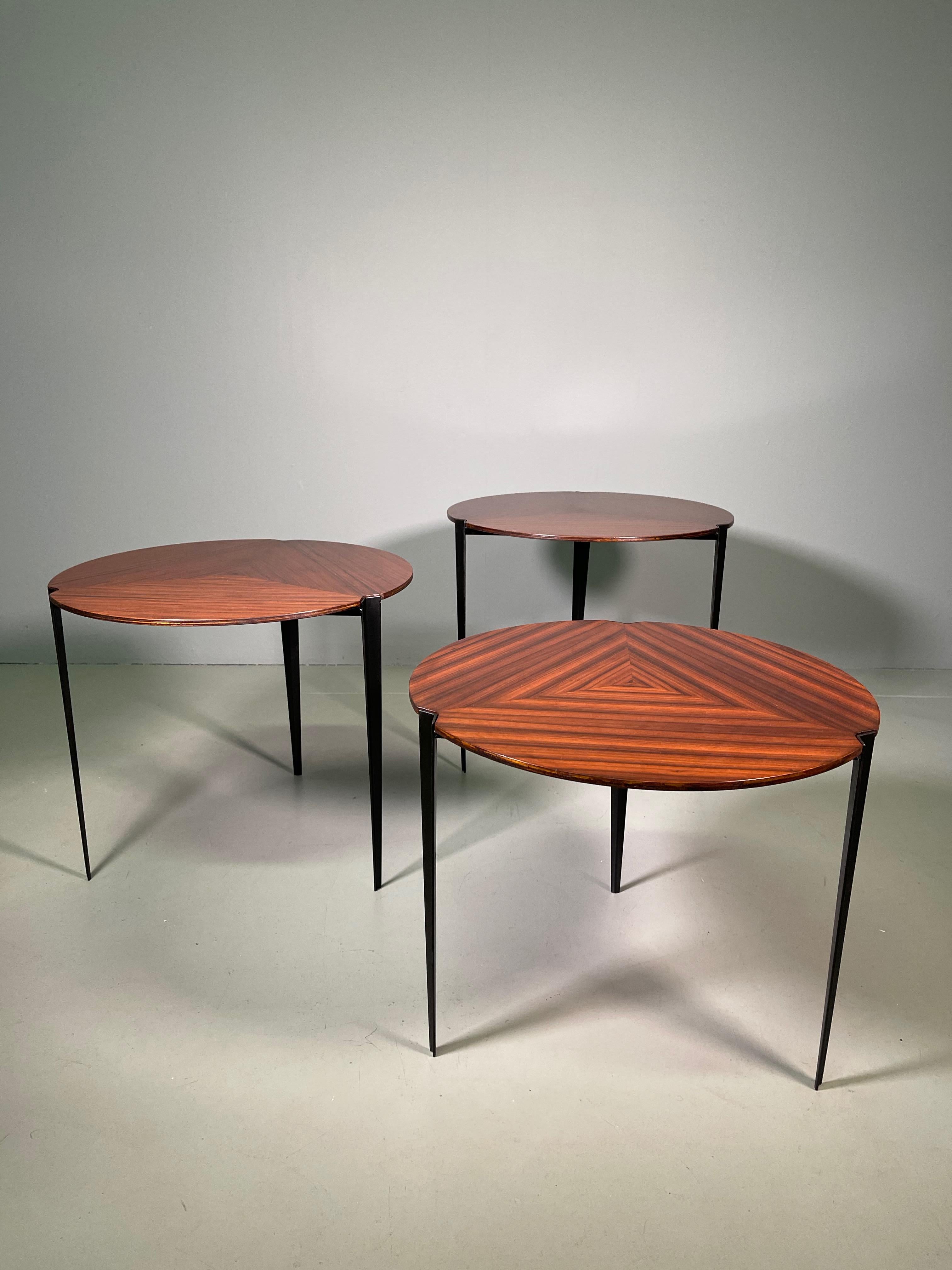 Osvaldo Borsani for Tecno set of 3 nesting tables model T61.