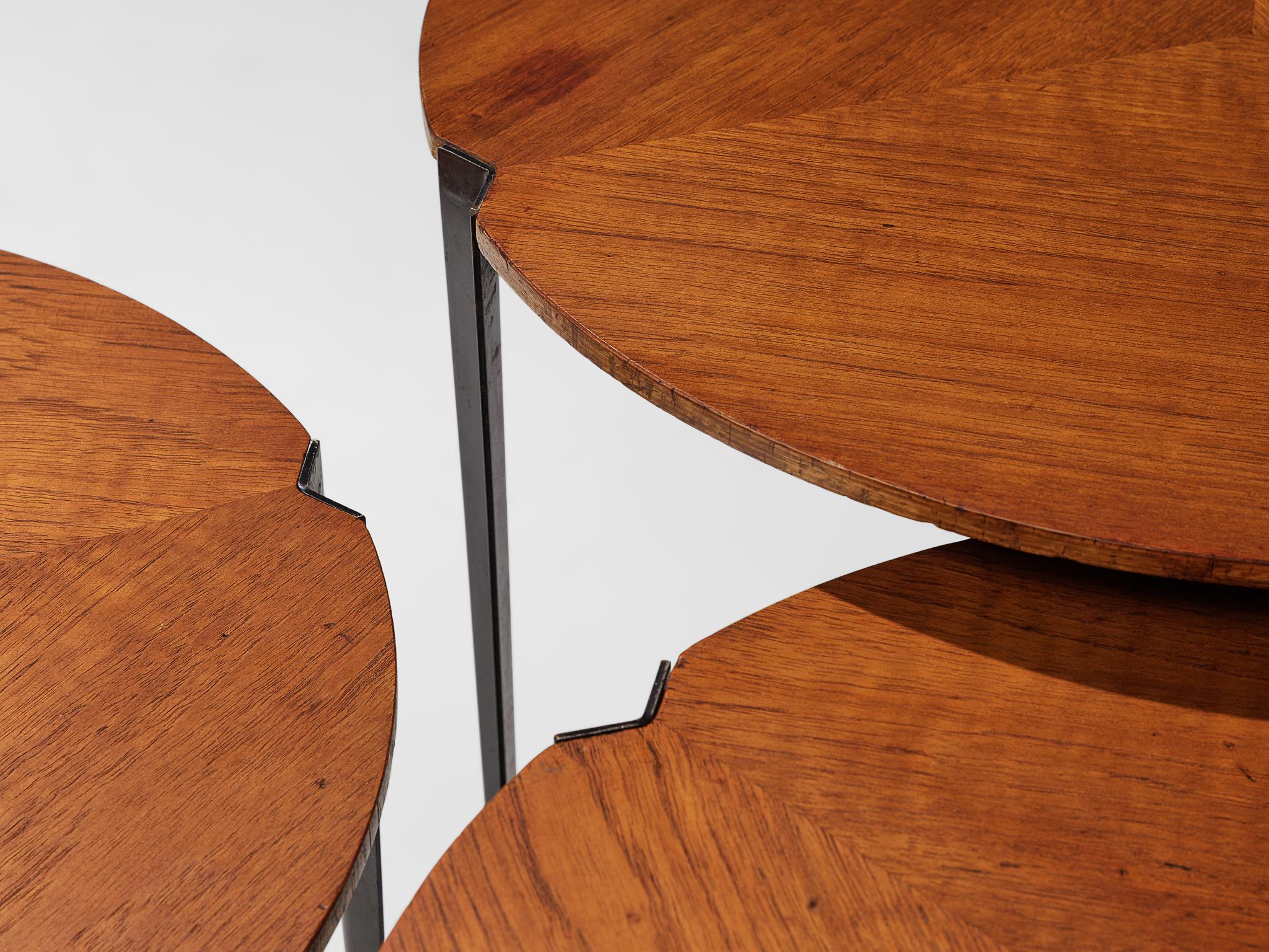 Mid-Century Modern Osvaldo Borsani for Tecno Set of Nesting Tables in Teak