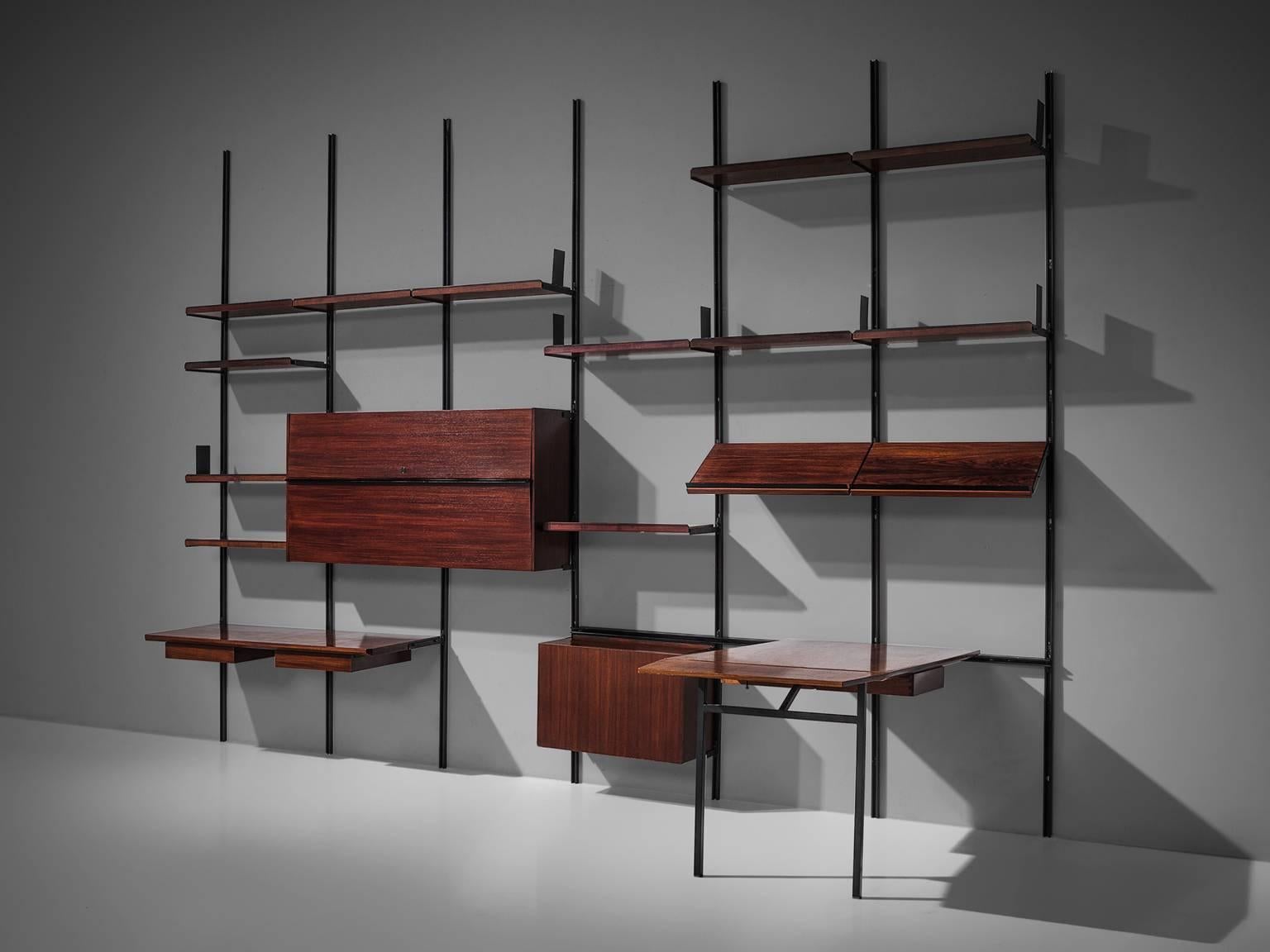 Mid-Century Modern Osvaldo Borsani for Tecno Wall Unit in Rosewood