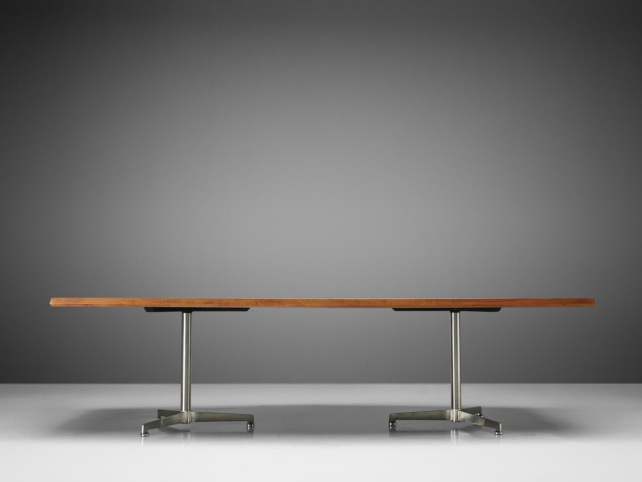 Metal Osvaldo Borsani for Tecno, Writing Table in Mahogany