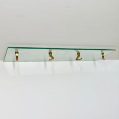 Osvaldo Borsani Glass and Brass Wall Mounted Coat Hooks