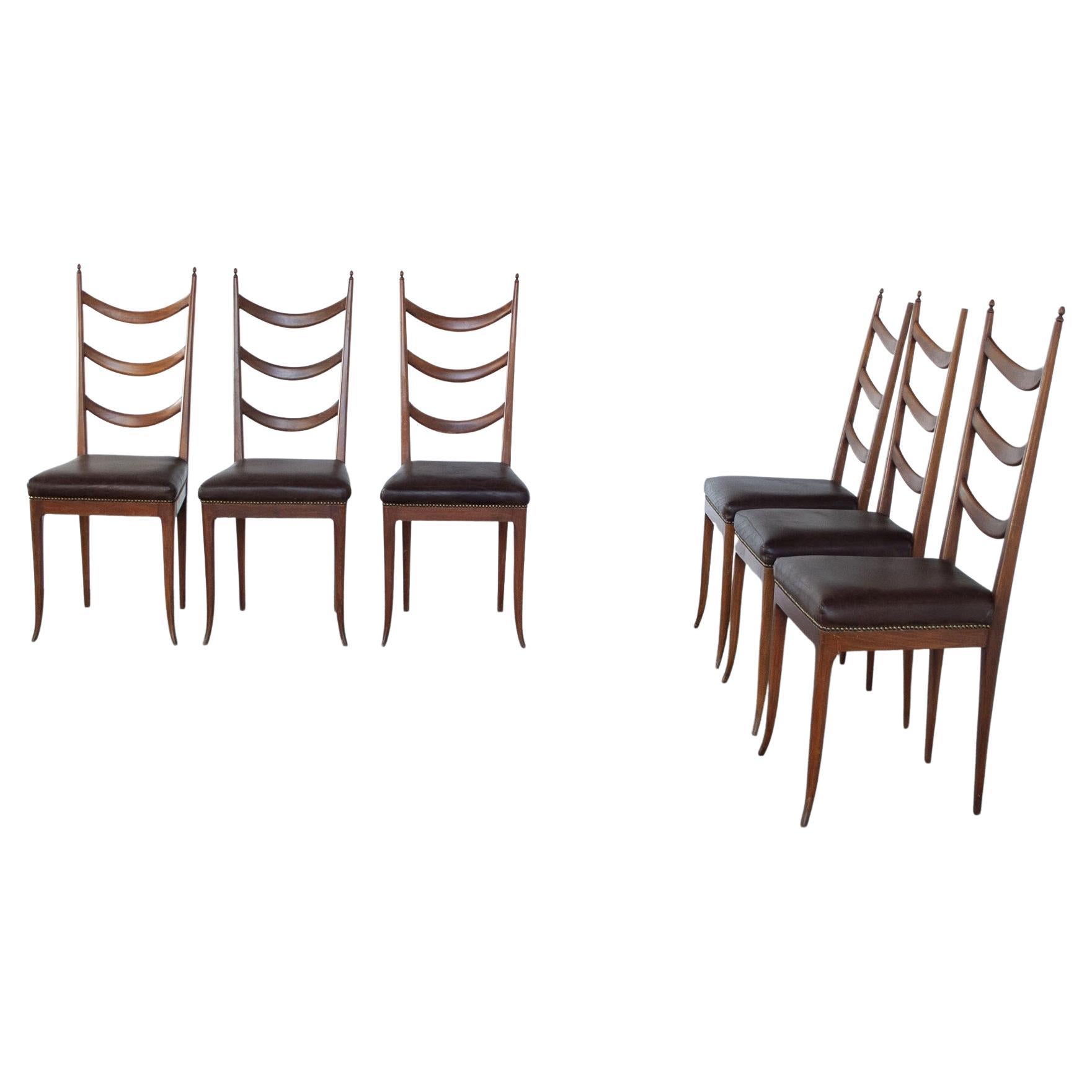 Osvaldo Borsani in the Style Set of Six Chairs 50's