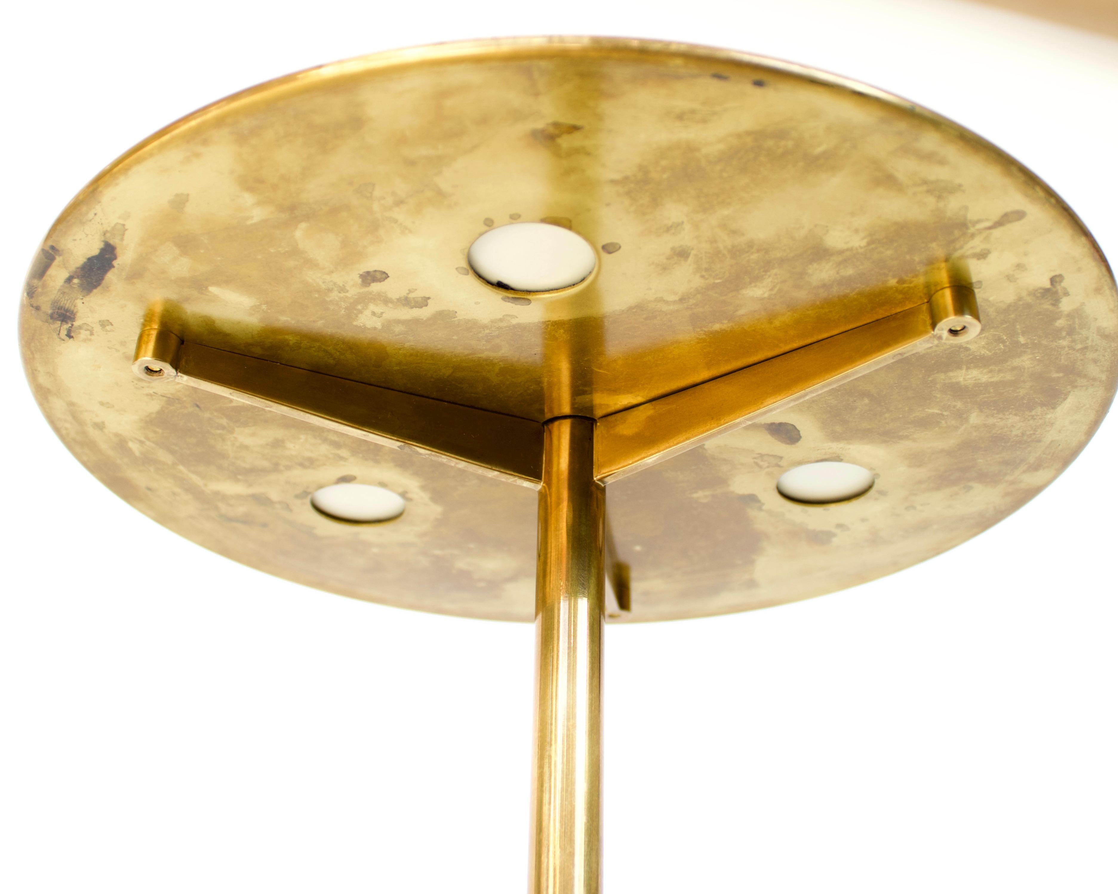 Osvaldo Borsani Italian Brass and Glass Side T1 Table For Tecno 9