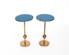 Osvaldo Borsani Italian Brass and Glass Side T1 Table For Tecno