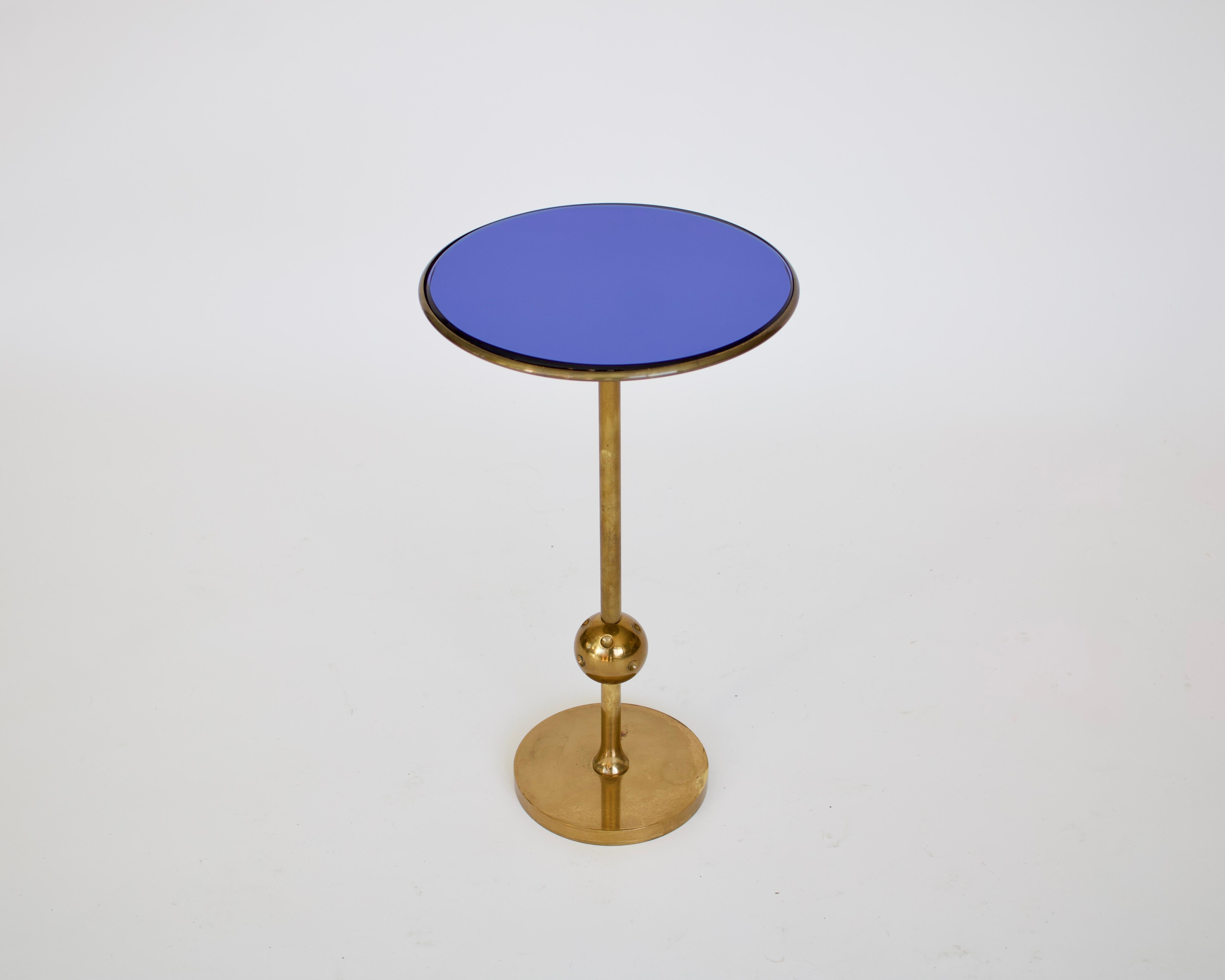 Mid-Century Modern Osvaldo Borsani Italian Brass and Glass Side T1 Table For Tecno