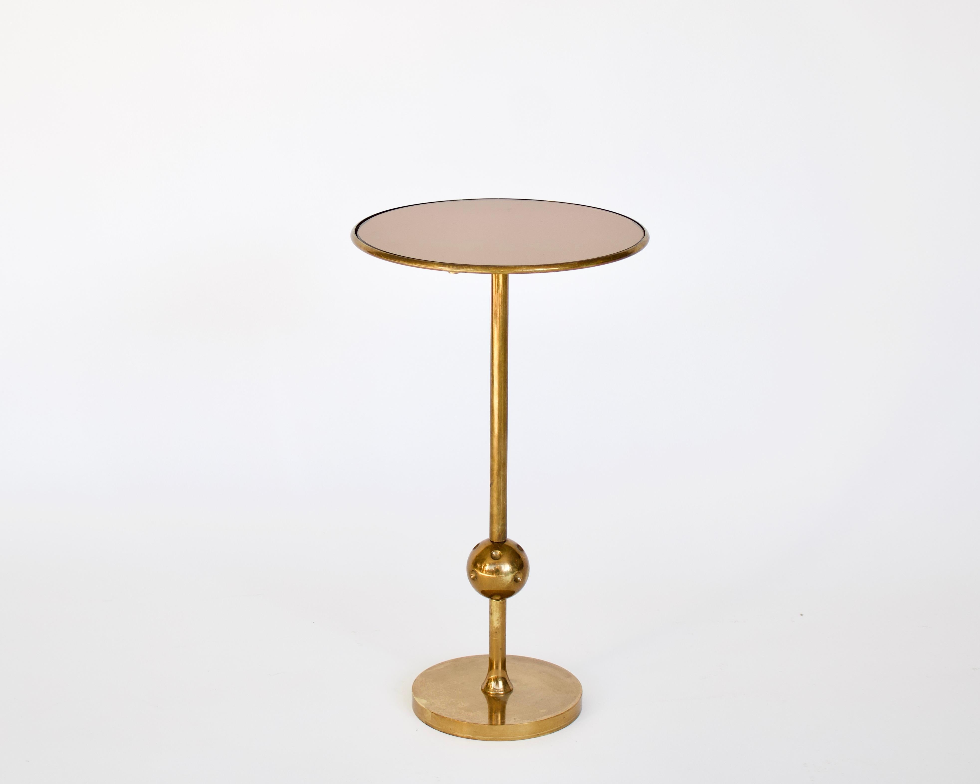 Mid-Century Modern Osvaldo Borsani Italian Brass and Glass Side T1 Table For Tecno