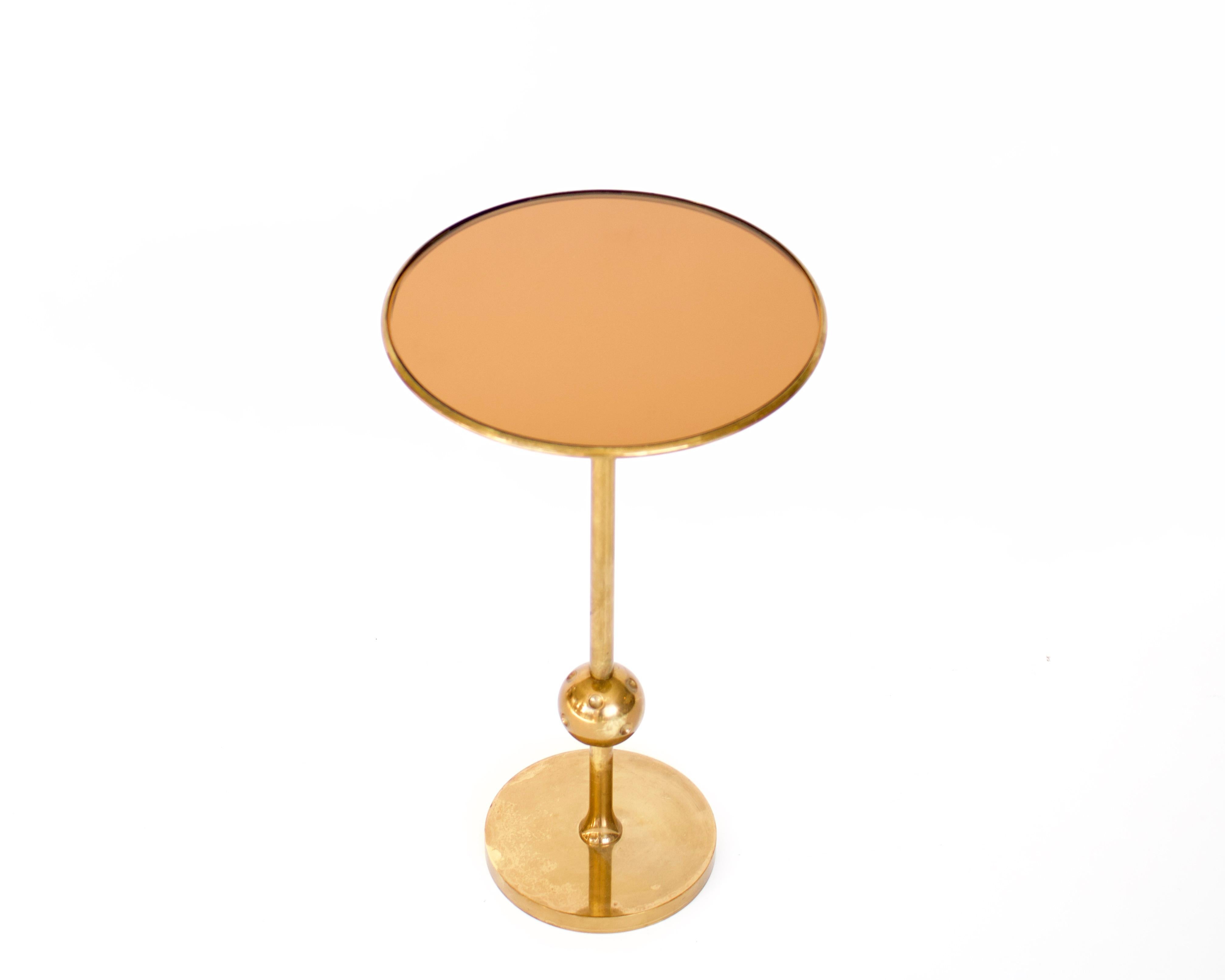 Mid-20th Century Osvaldo Borsani Italian Brass and Glass Side T1 Table For Tecno