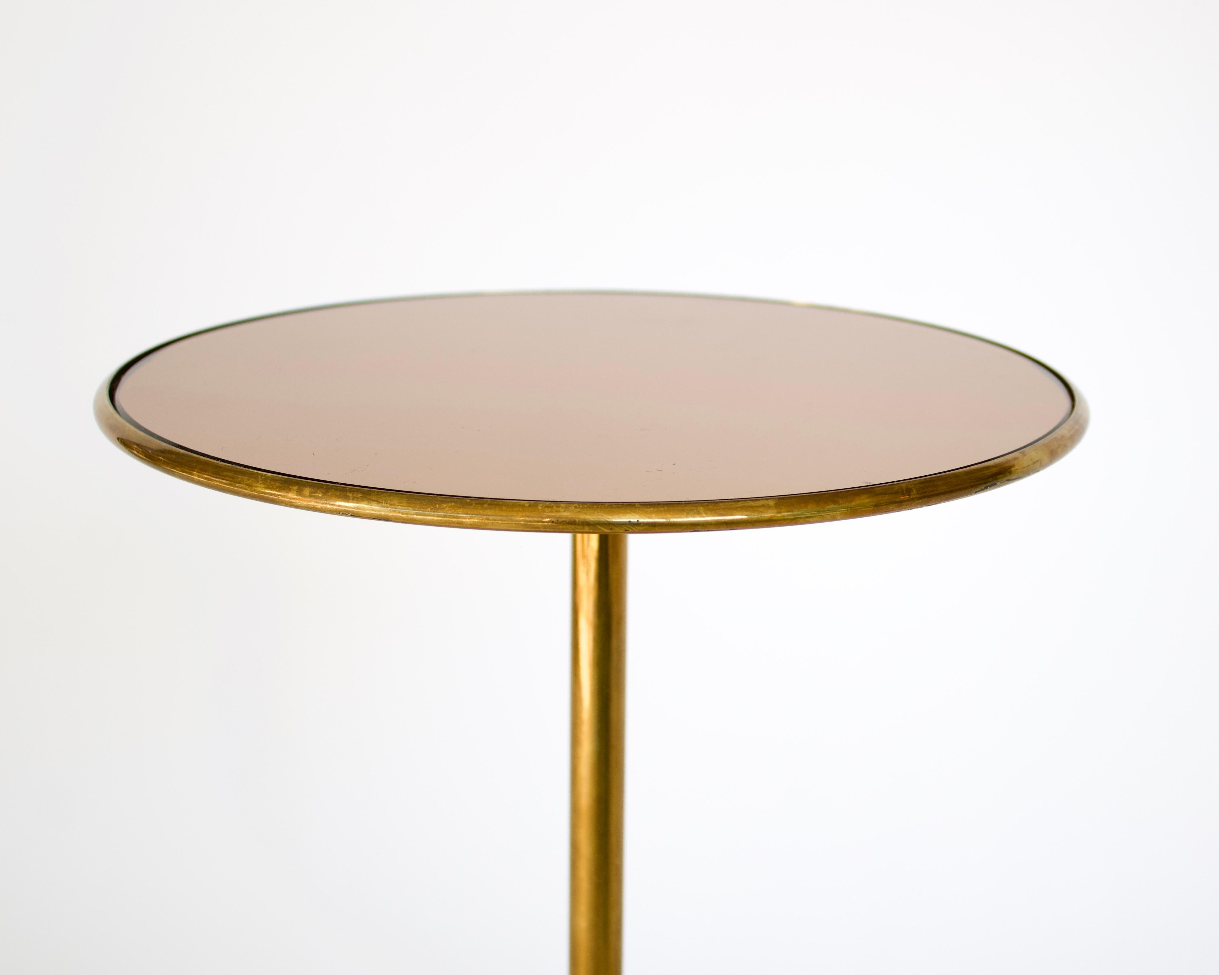 Osvaldo Borsani Italian Brass and Glass Side T1 Table For Tecno 1