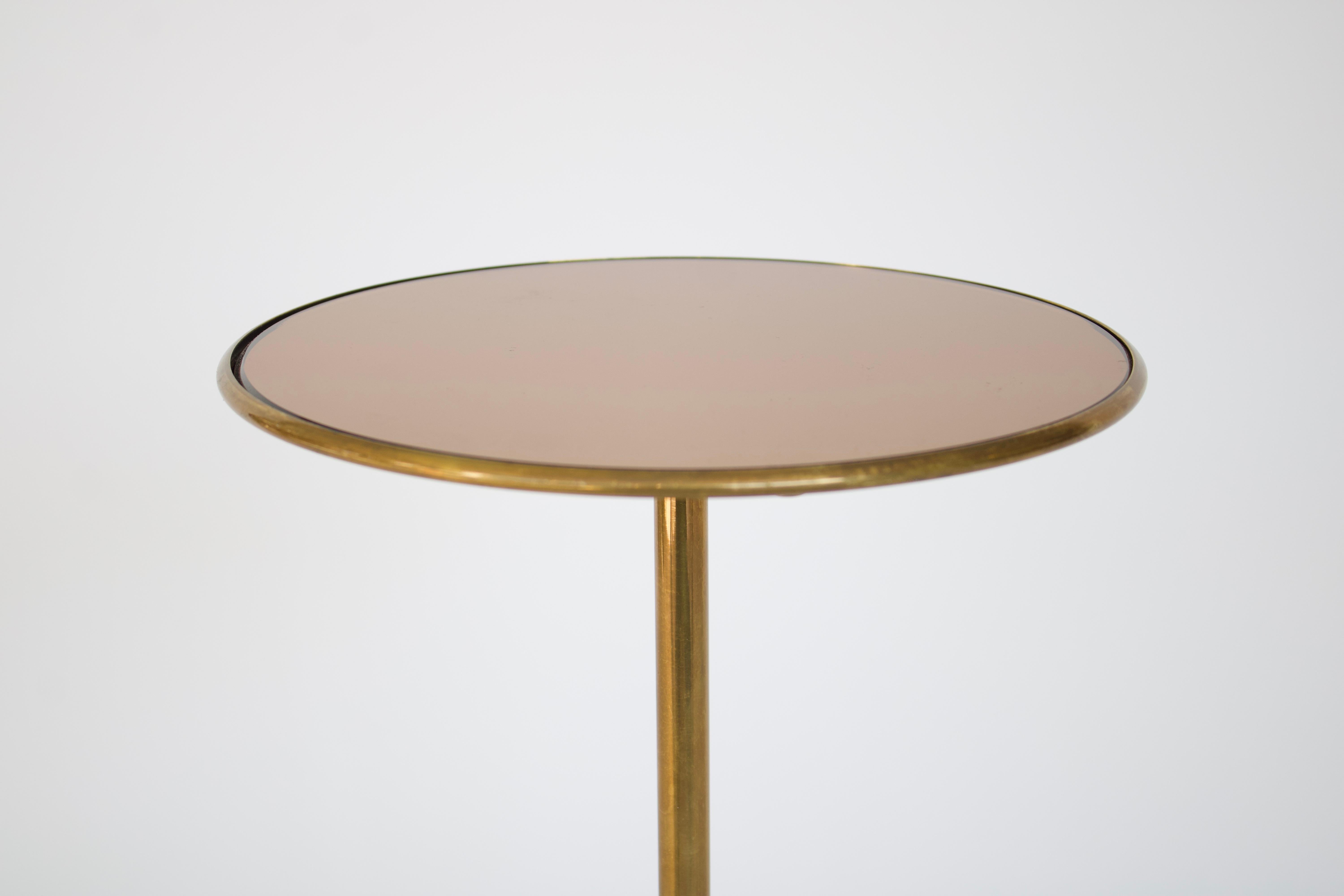 Osvaldo Borsani Italian Brass and Glass Side T1 Table For Tecno 2
