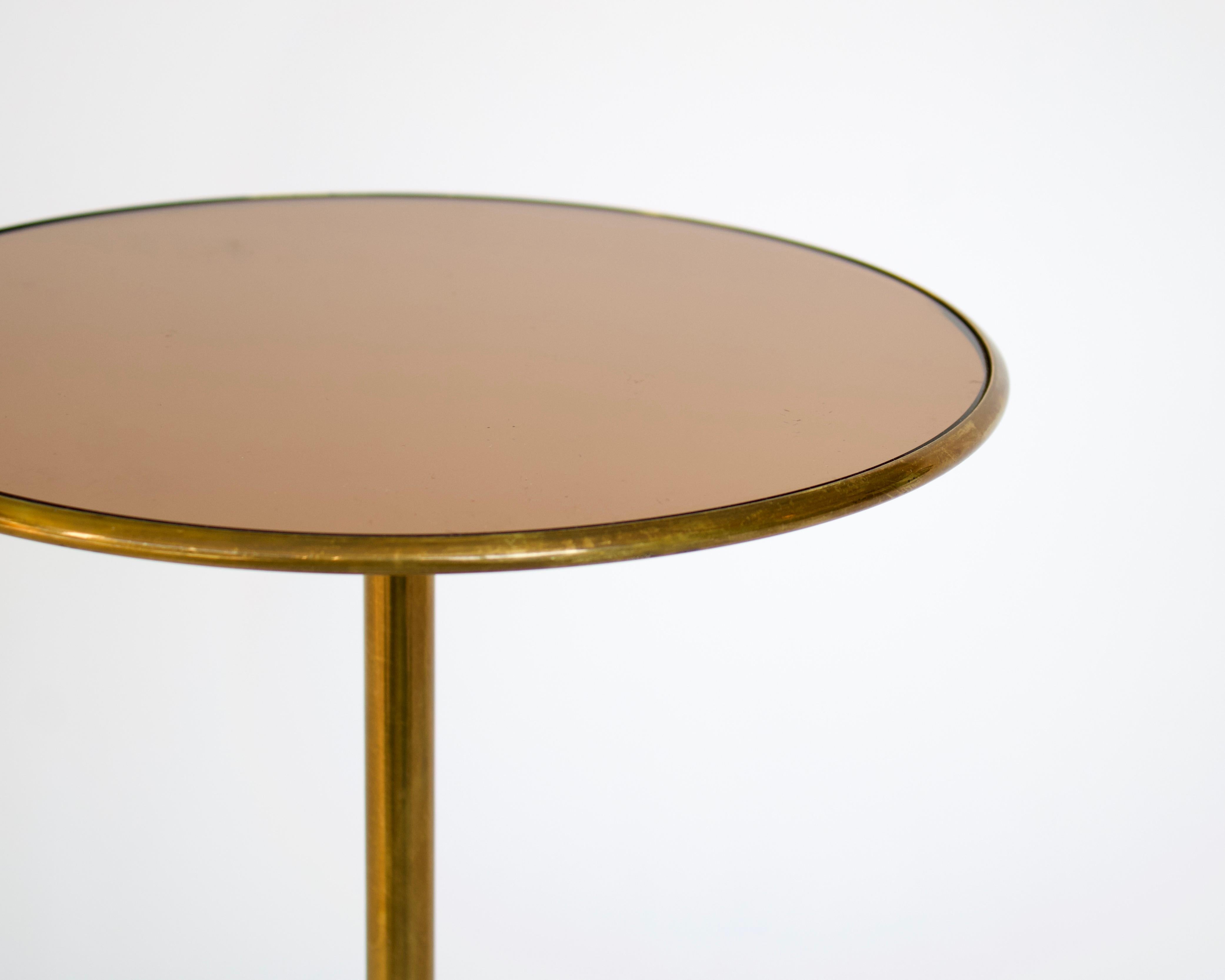 Osvaldo Borsani Italian Brass and Glass Side T1 Table For Tecno 3