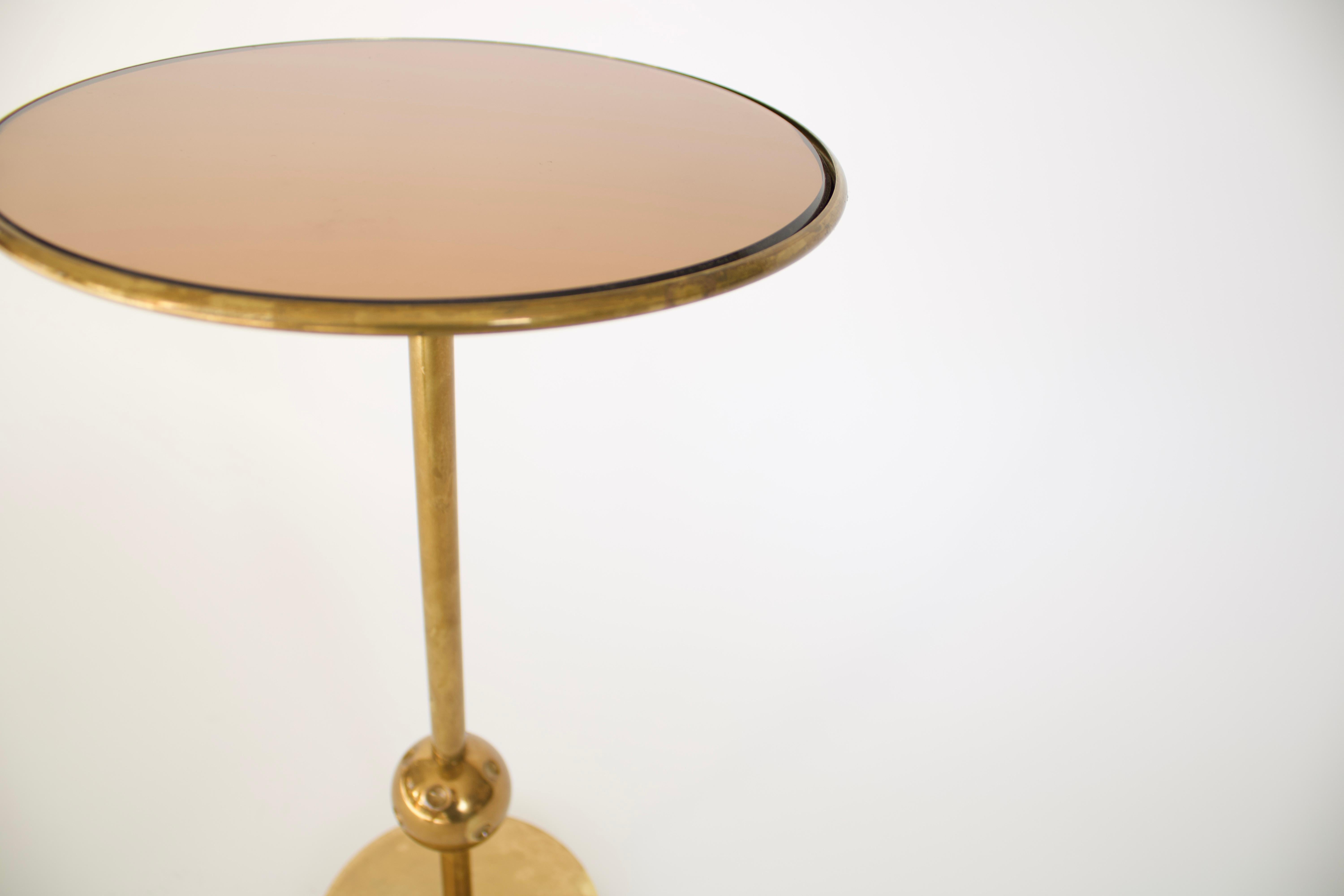 Osvaldo Borsani Italian Brass and Glass Side T1 Table For Tecno 4