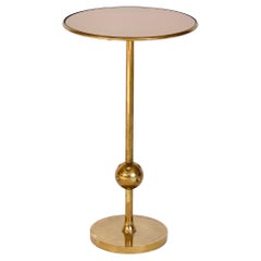 Retro Osvaldo Borsani Italian Brass and Glass Side T1 Table For Tecno