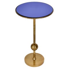 Vintage Osvaldo Borsani Italian Brass and Glass Side T1 Table For Tecno