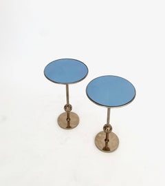 Osvaldo Borsani Italian Brass and Glass Side T1 Tables For Tecno