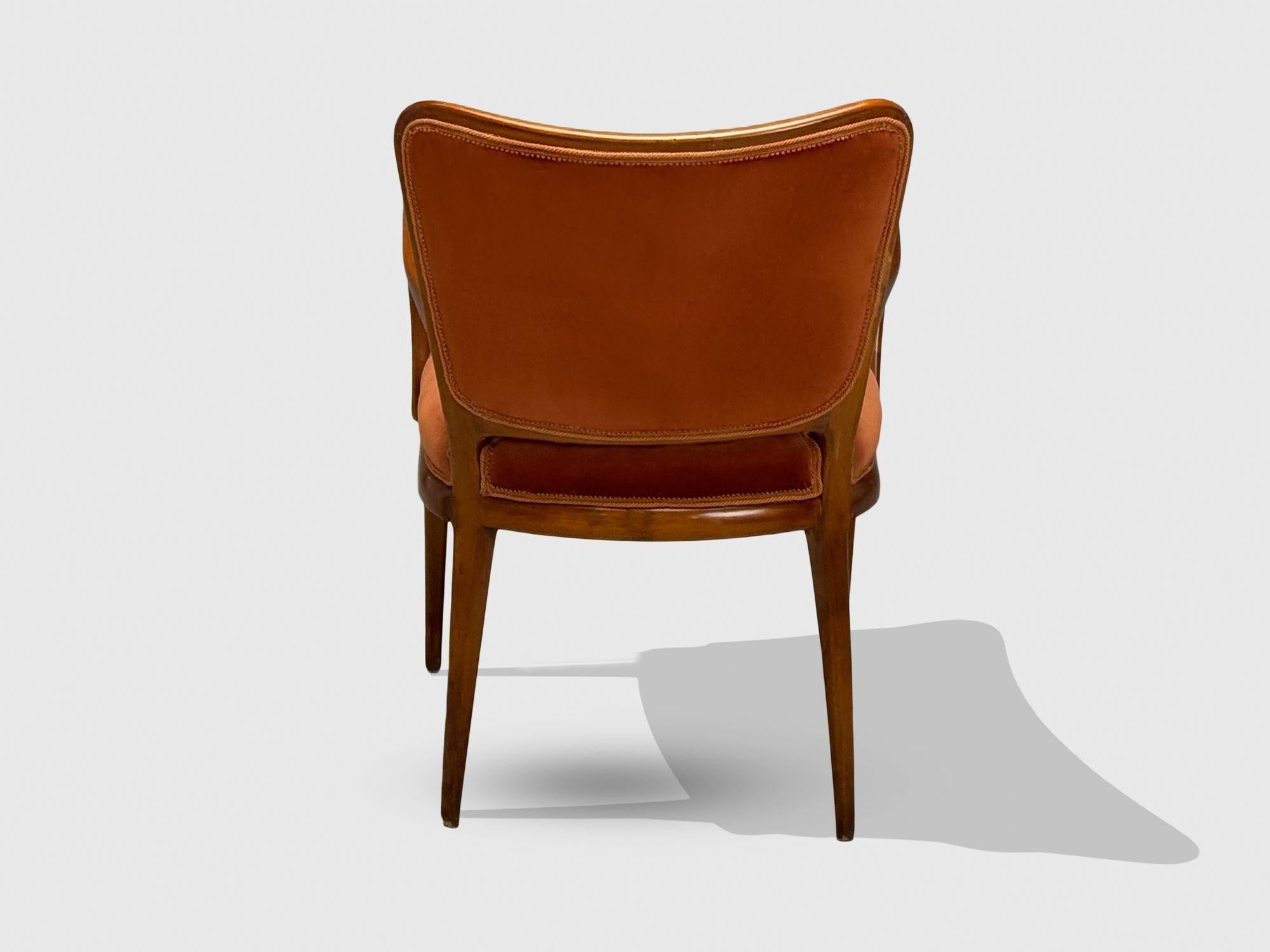 Osvaldo Borsani, moderne italien, cerisier, velours, fauteuil, Italie, années 1950 en vente 4