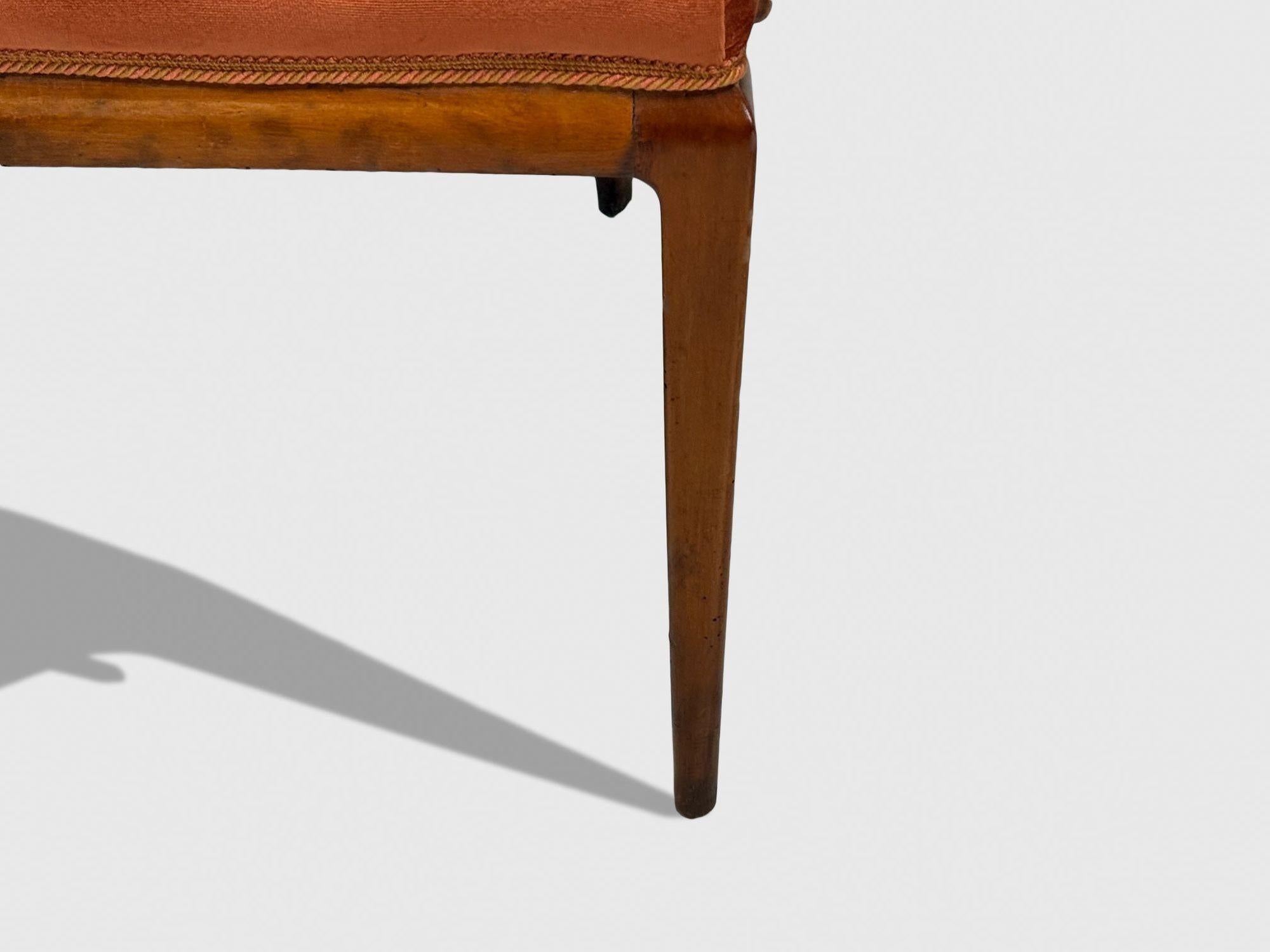 Osvaldo Borsani, moderne italien, cerisier, velours, fauteuil, Italie, années 1950 en vente 3