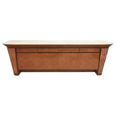 Credenza/Buffet in legno misto e pergamena di Osvaldo Borsani, anni '40