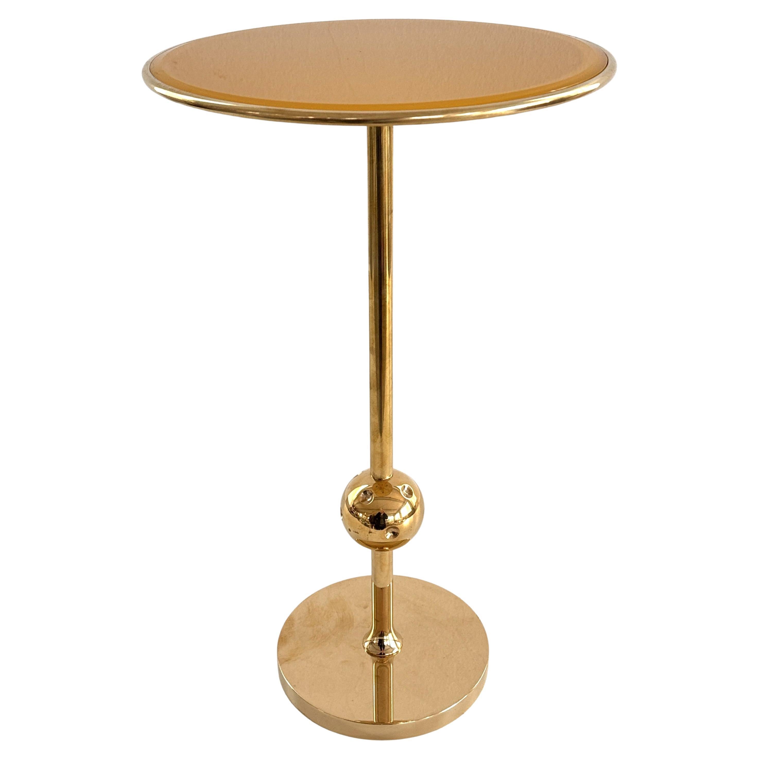 Osvaldo Borsani Italian Side Table T1 in Brass and Yellow Glass, 1950s en vente