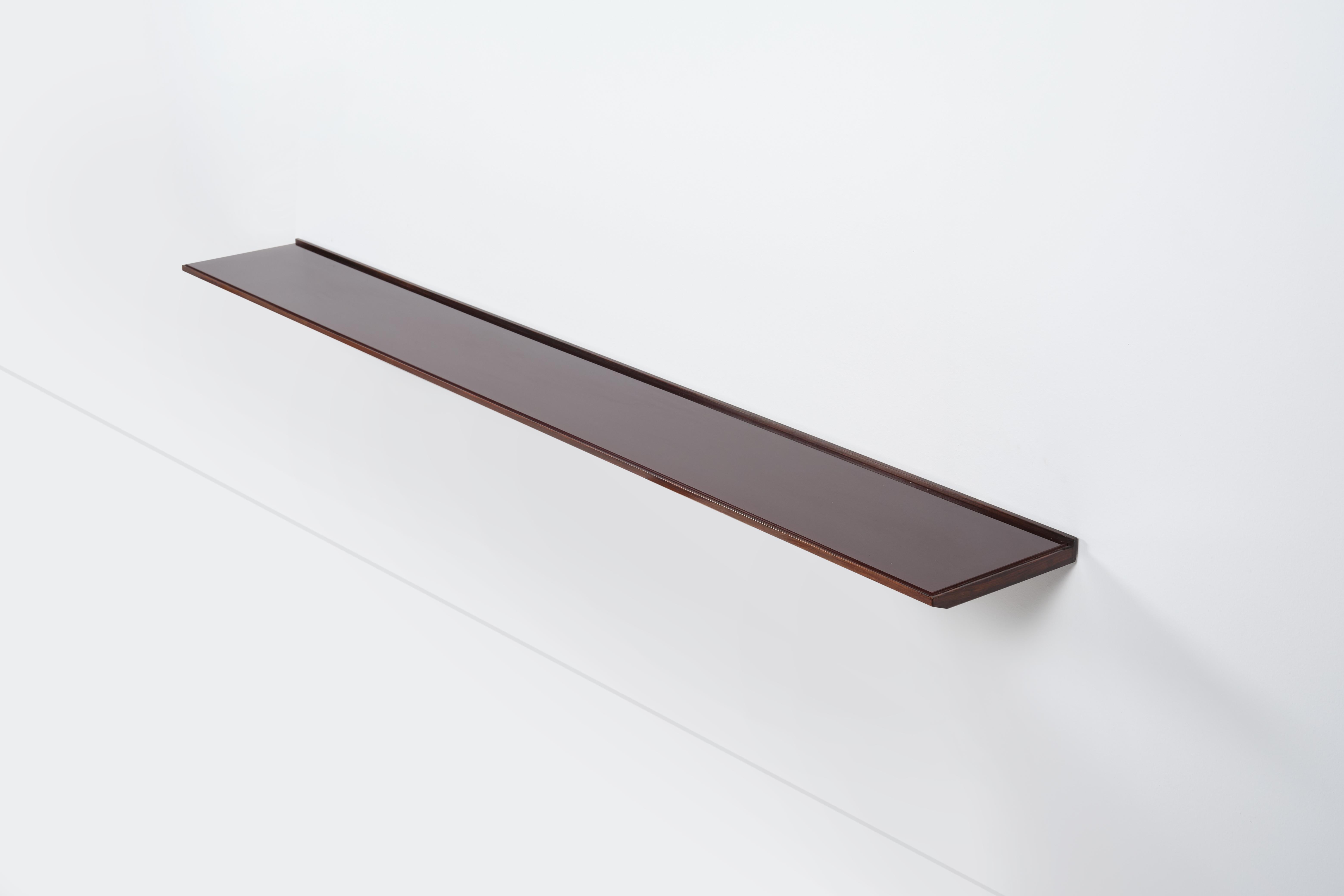 Mid-Century Modern Osvaldo Borsani Italian Wood and Crystal Wall Console Table For Sale