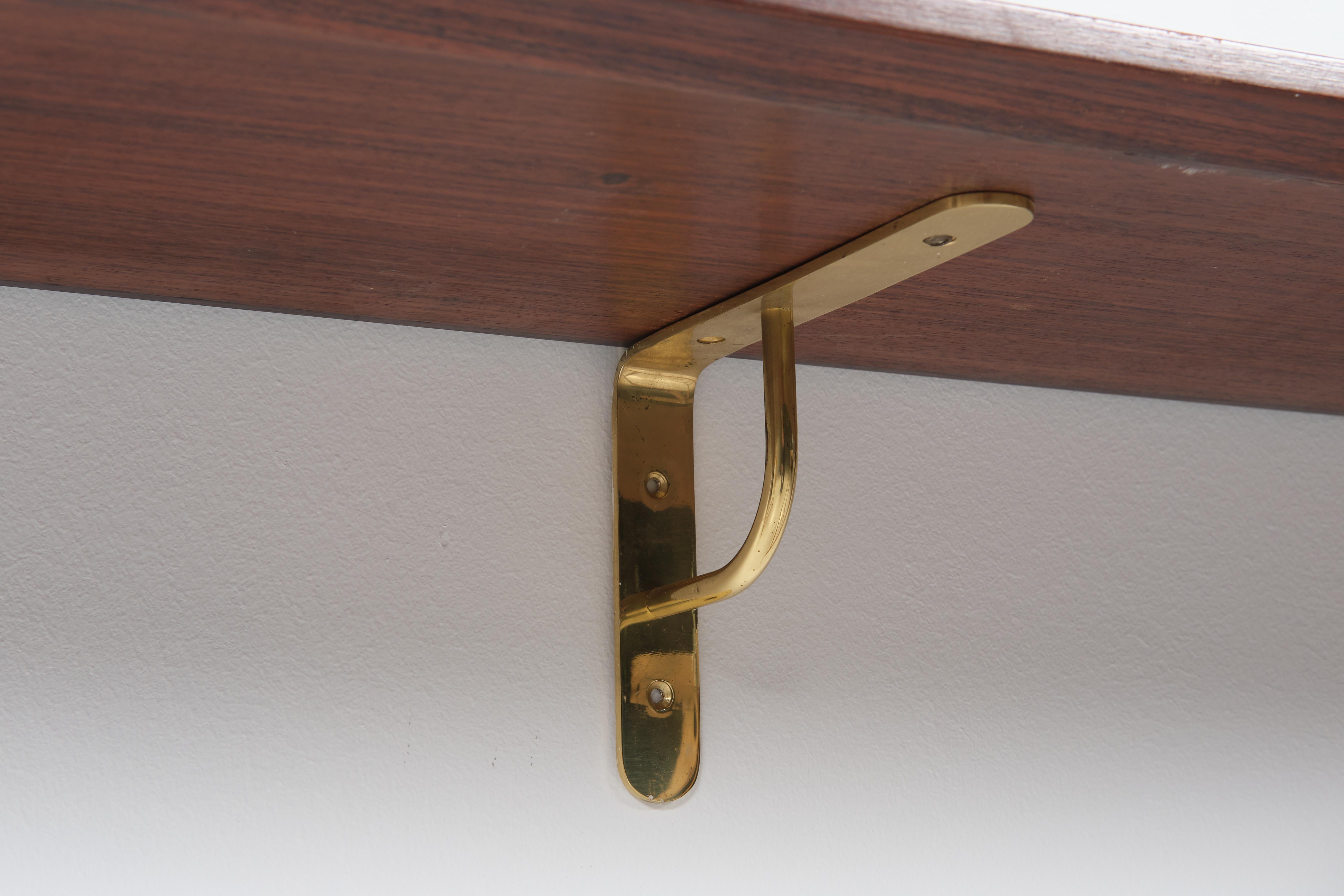 Consola mural italiana de madera y cristal Osvaldo Borsani en venta 2