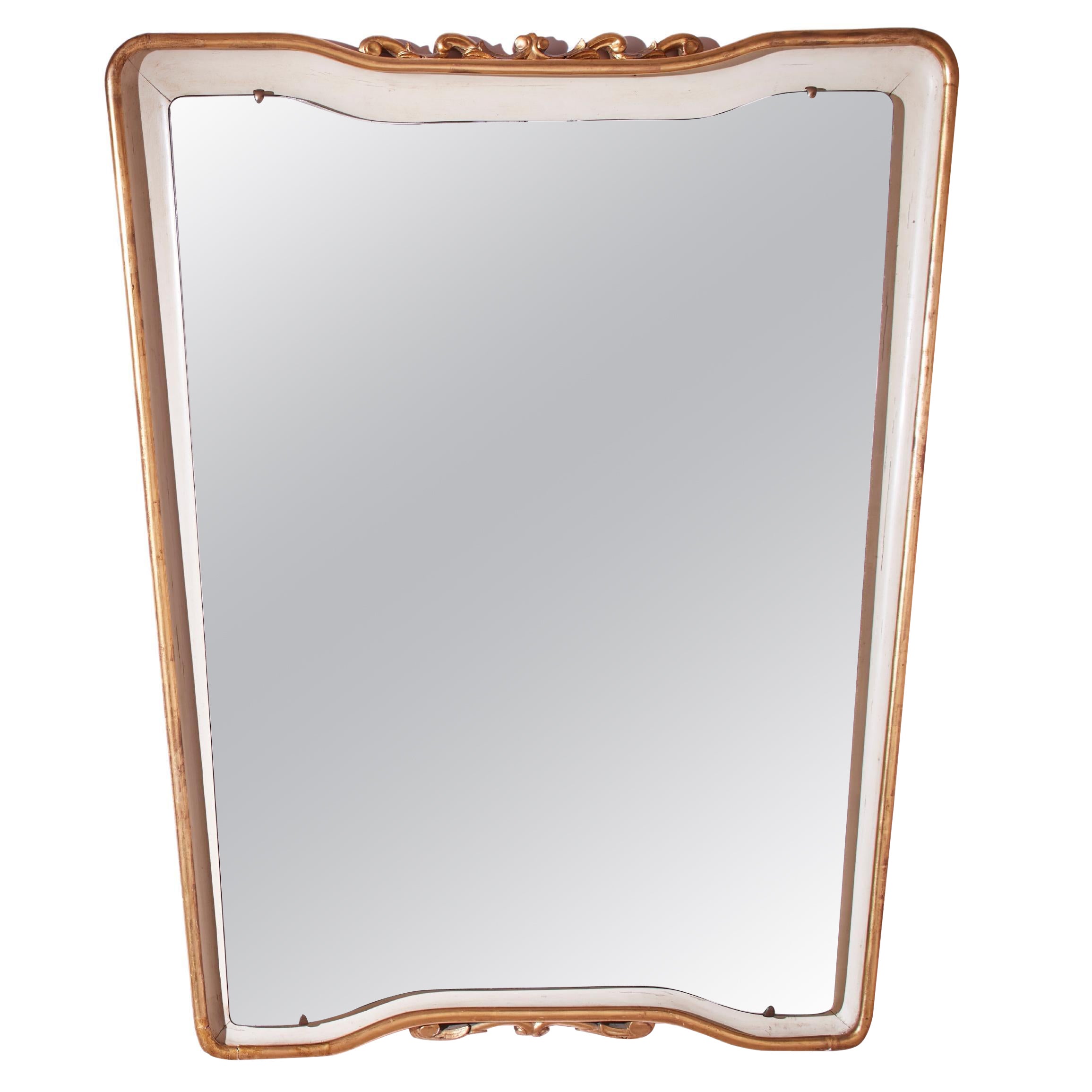 Miroir à cadre laqué et doré Osvaldo Borsani, Italie, années 1950