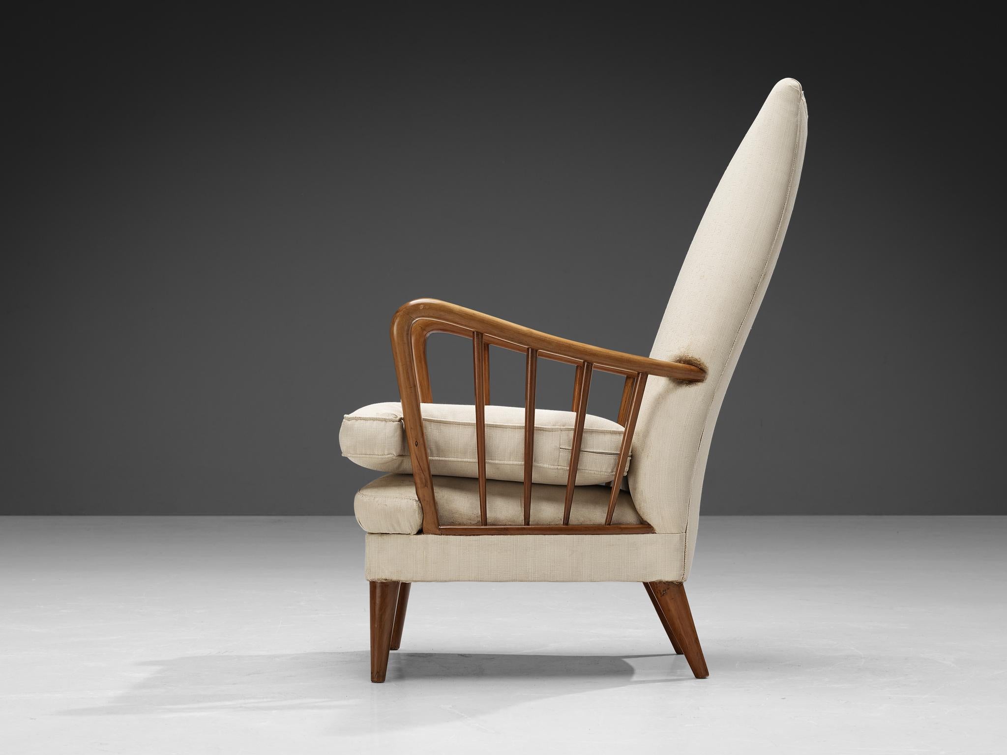 Italian Osvaldo Borsani Lounge Chair in Walnut For Sale