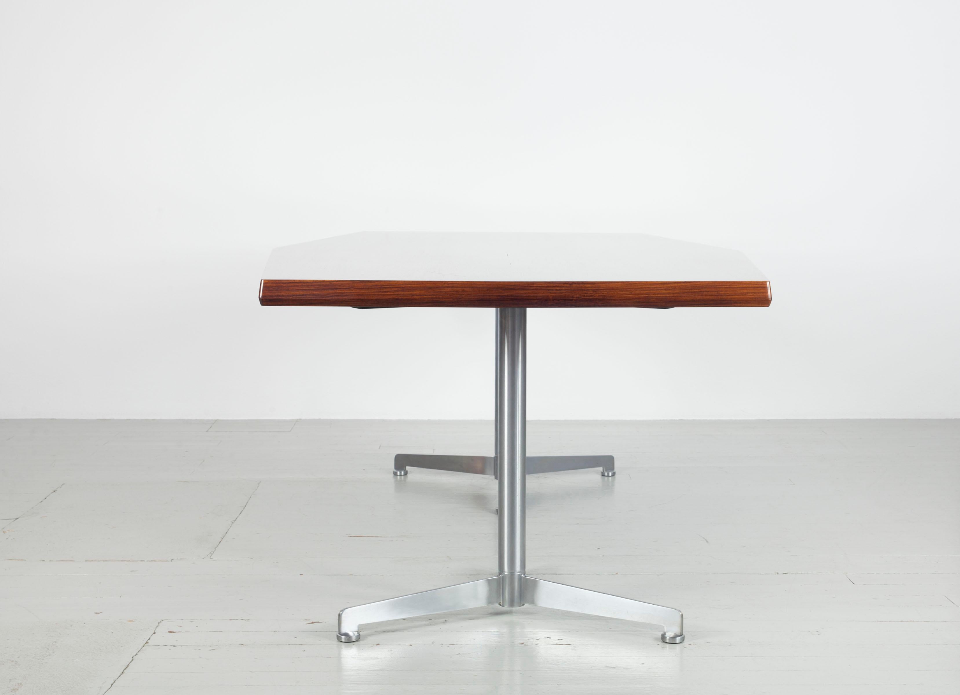 Mid-Century Modern Osvaldo Borsani Mahogany Conference, Dining or Writing Table, Italy, 1965