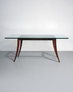 Osvaldo Borsani Maple and Glass Occasional Table, Italy, 1940s