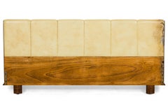 Osvaldo Borsani Mid-Century Italian Modern Parchment & Pearwood Queen Bed
