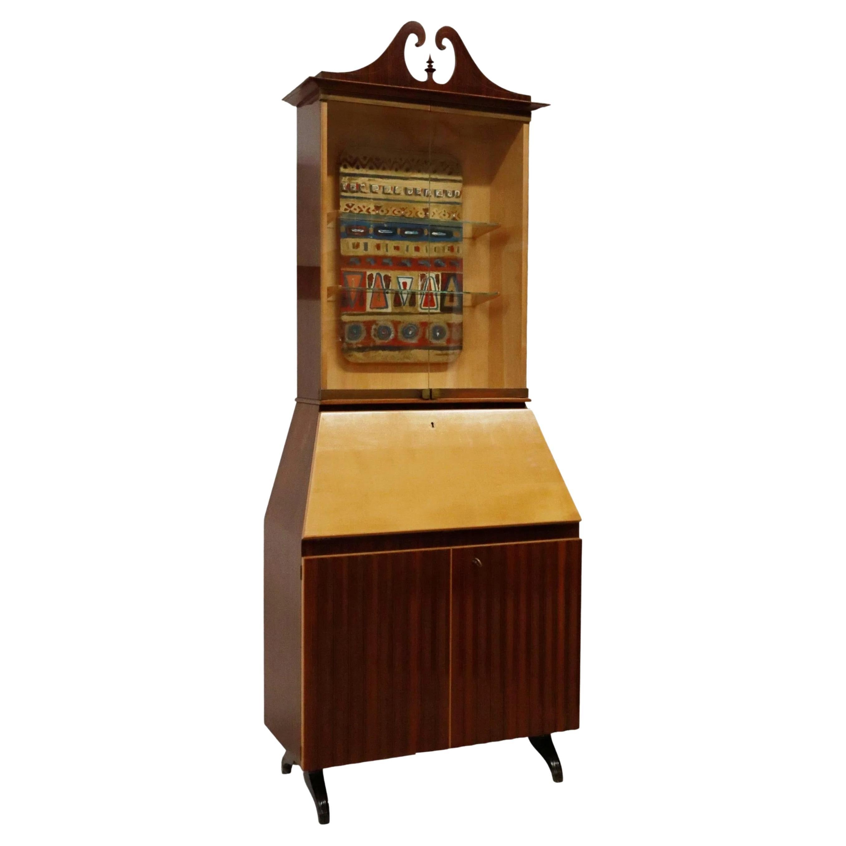 Osvaldo Borsani Mid-Century Modern Italian Bar Cabinet  For Sale