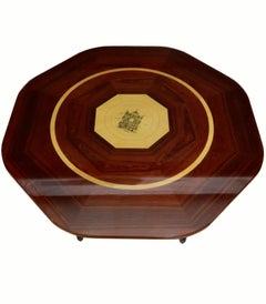 Osvaldo Borsani Mid-Century Modern Italian Rosewood Maple Parquetry Center Table