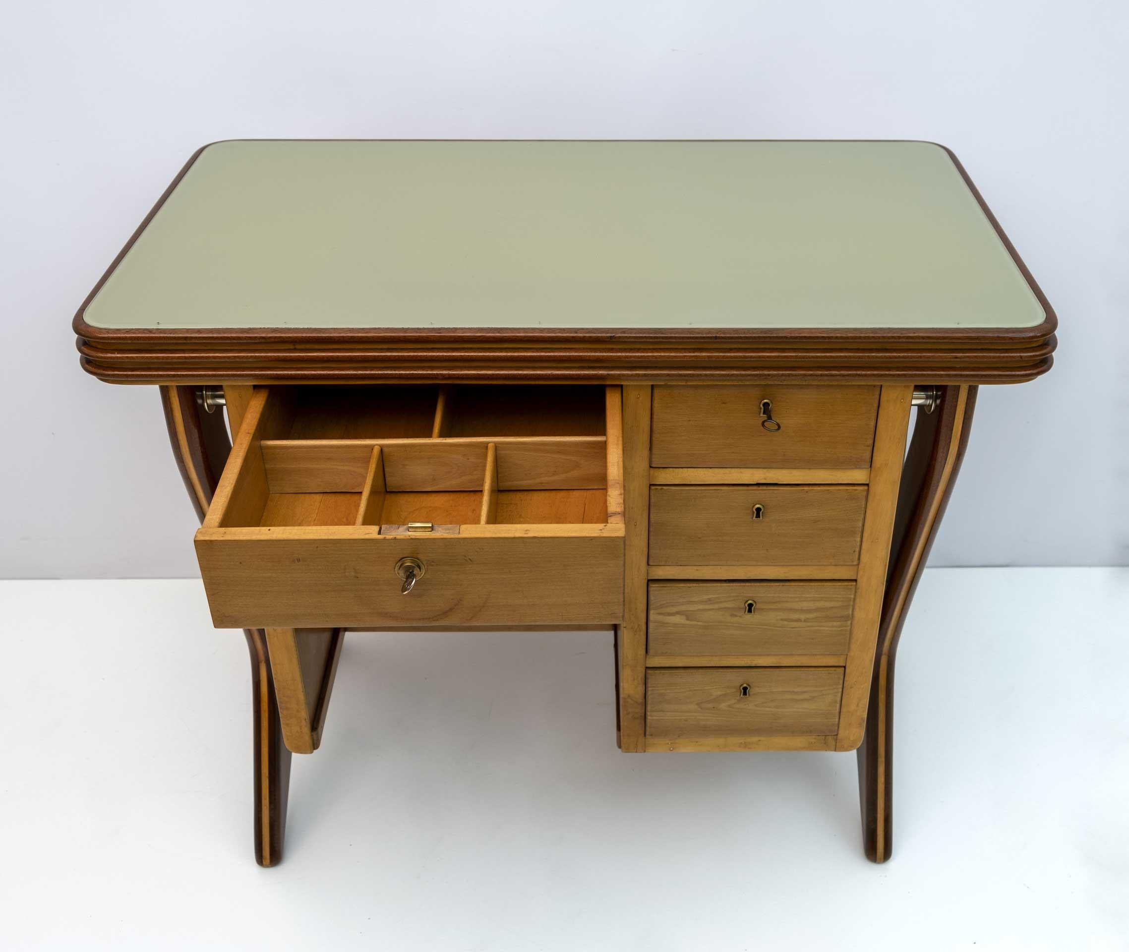 Glass Osvaldo Borsani Mid-Century Modern Italian Shop Counter Cash Desk, 1950s For Sale