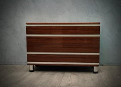 Art Deco Osvaldo Borsani MIM Walnut and Aluminum Office Chest of Drawer, 1960