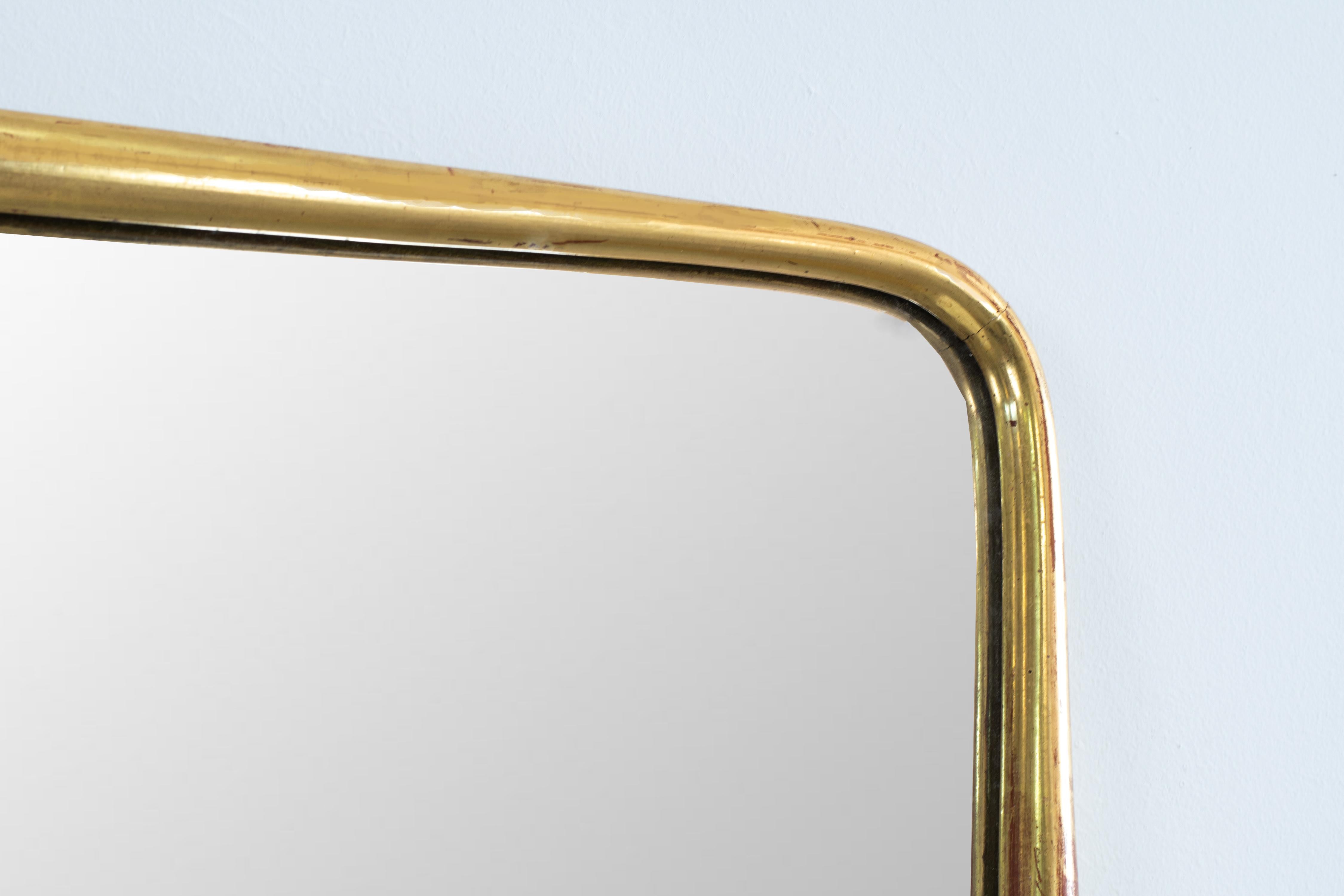 Italian Osvaldo Borsani Mirror with Wooden Golden Frame ABV, 1950s