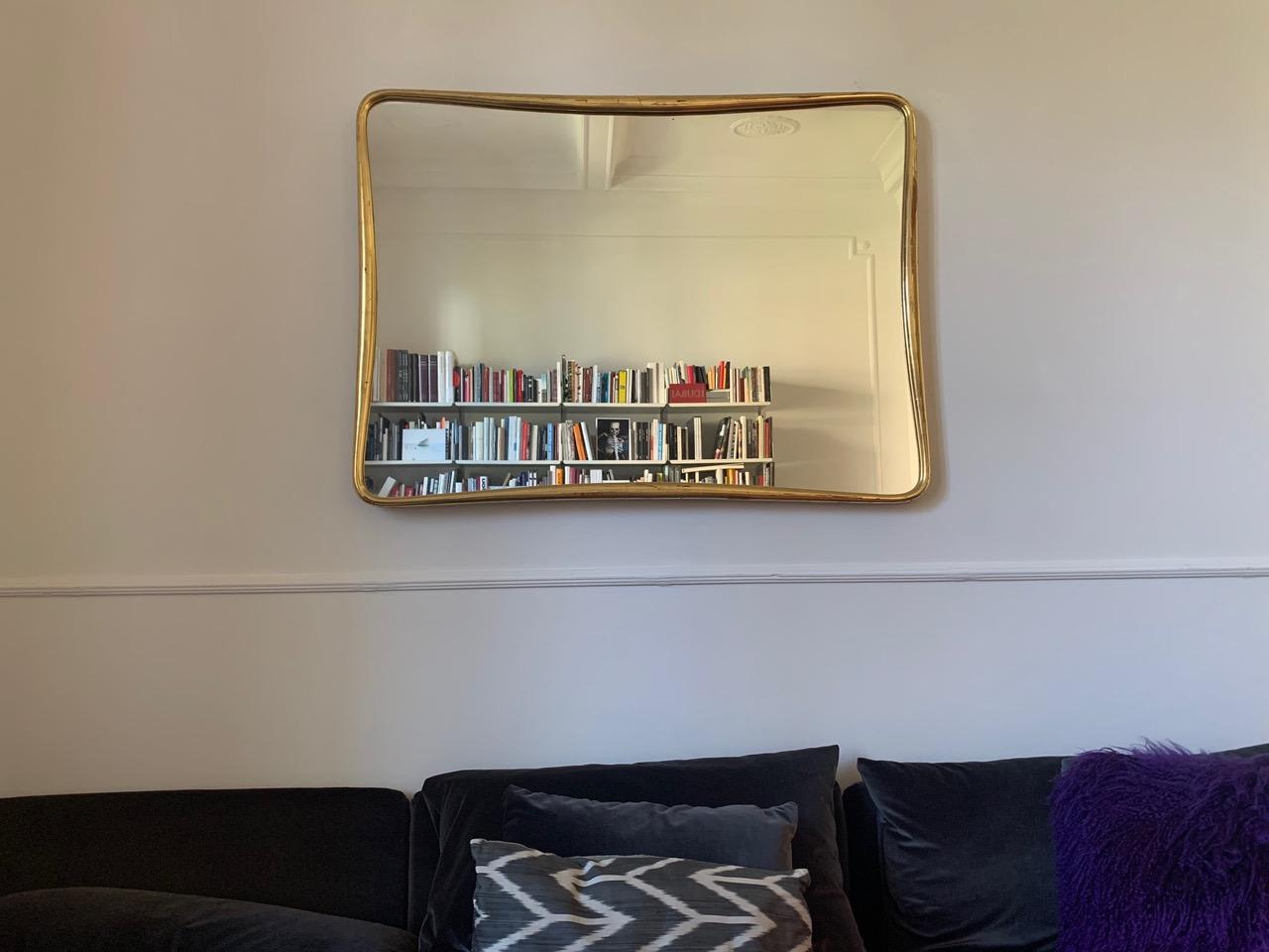 Osvaldo Borsani Mirror with Wooden Golden Frame ABV, 1950s 1