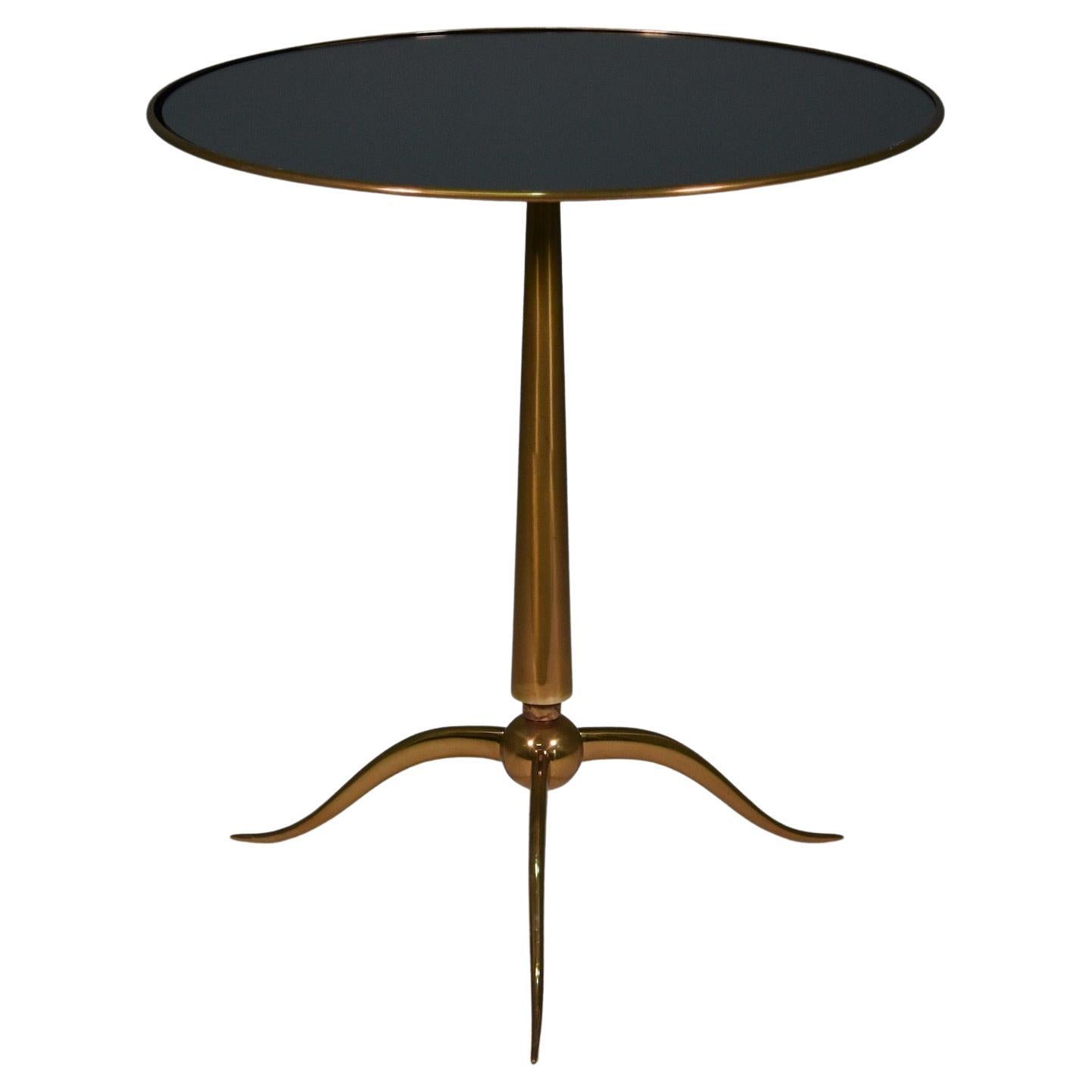 Osvaldo Borsani Model 6893 Rare of Blue Glass and Brass Side Table