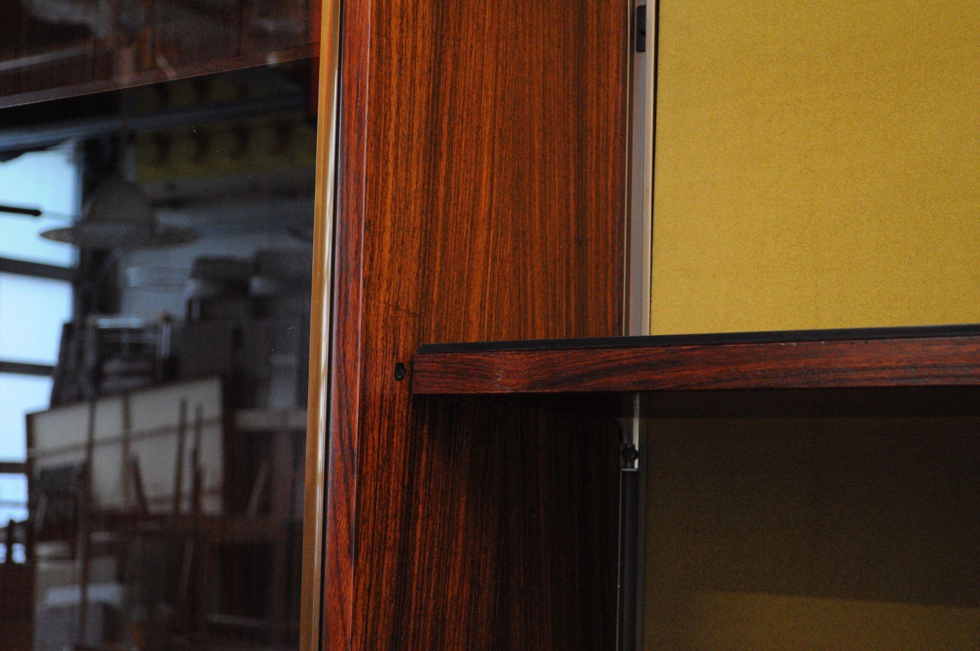 Osvaldo Borsani Modular Rosewood Bookcase Wall Unit with Removable Panels For Sale 2