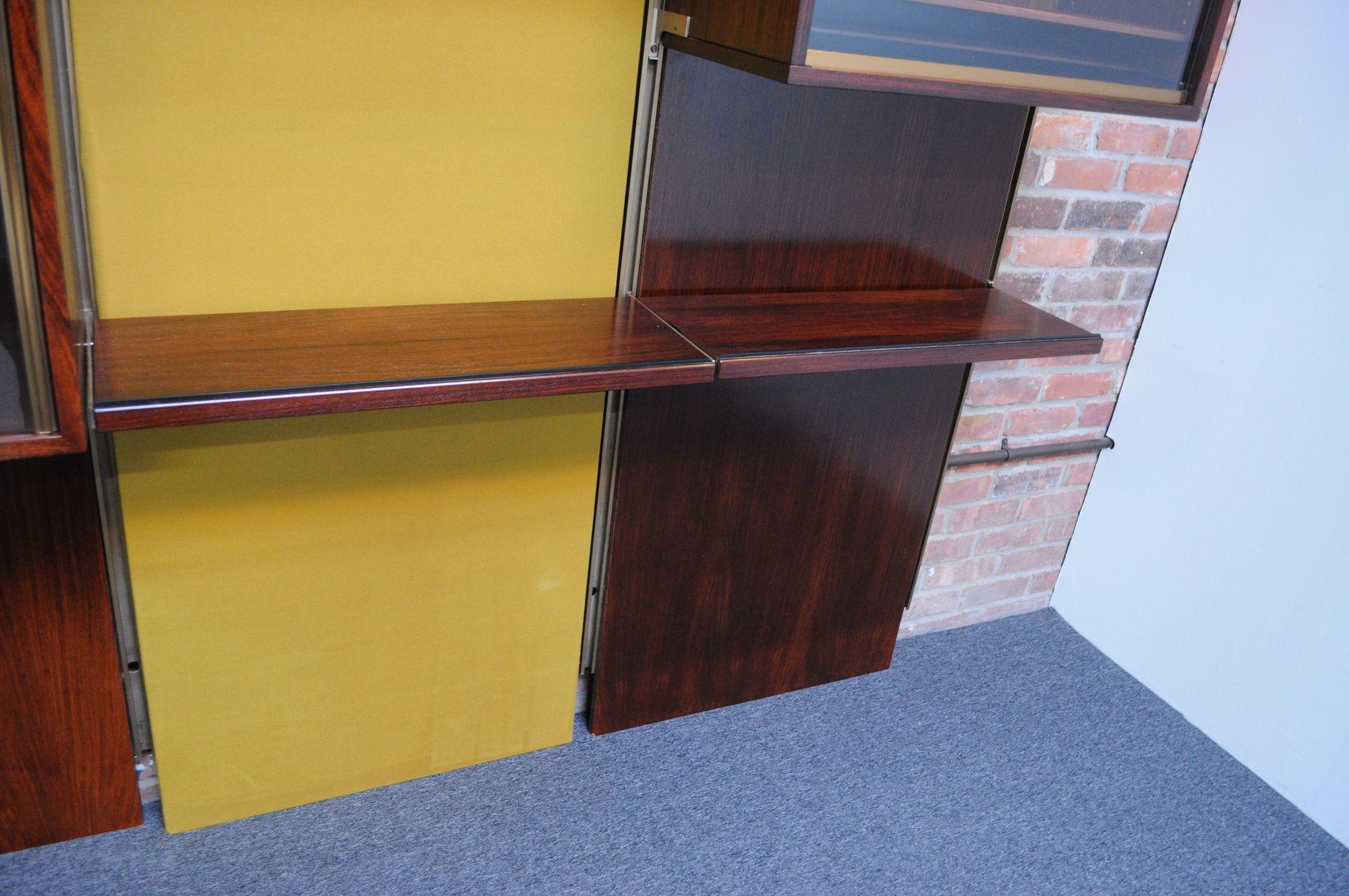 Osvaldo Borsani Modular Rosewood Bookcase Wall Unit with Removable Panels For Sale 6