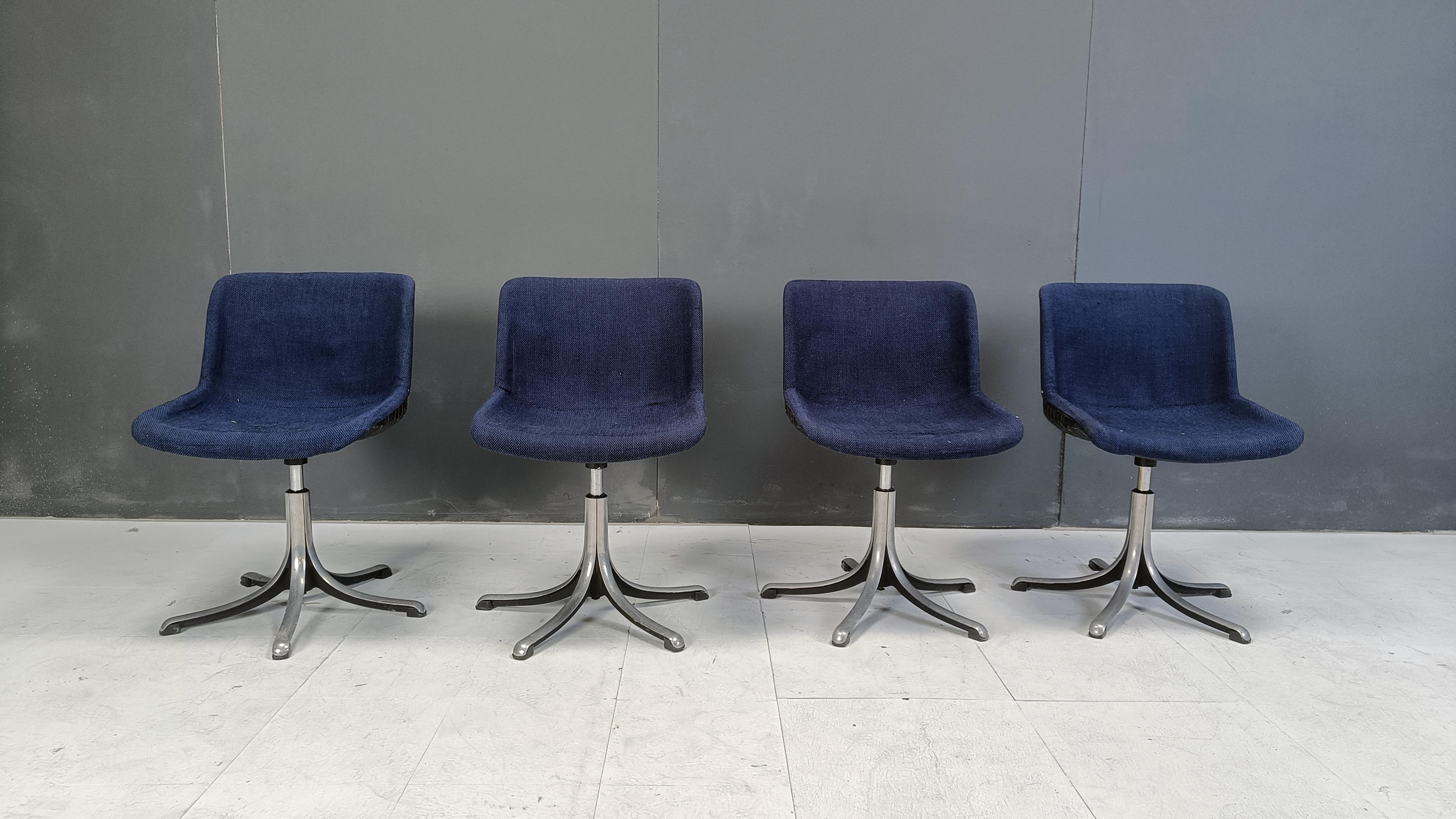 Space Age Osvaldo Borsani 'Modus' chairs for Tecno, 1970s - set of 4