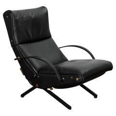 Osvaldo Borsani fauteuil de salon Osvaldo Borsani pour Tecno P40 en cuir noir