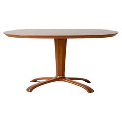 Vintage Osvaldo Borsani, oval table in cherry wood