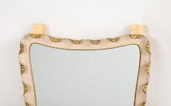 Osvaldo Borsani Painted and Gilded Wall Mirror, Italy, circa 1940