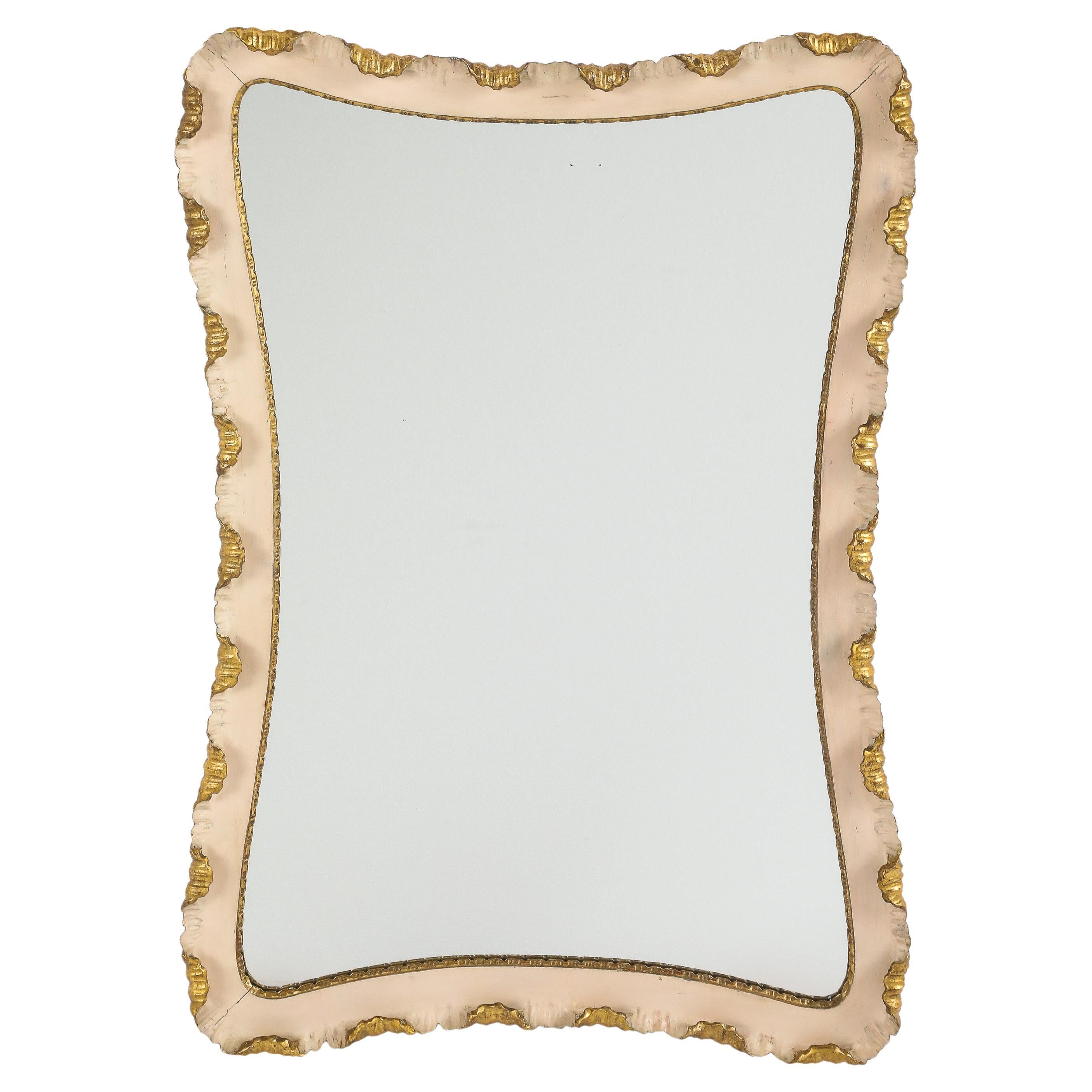 Specchio da parete dipinto e dorato Osvaldo Borsani, Italia, 1940 circa